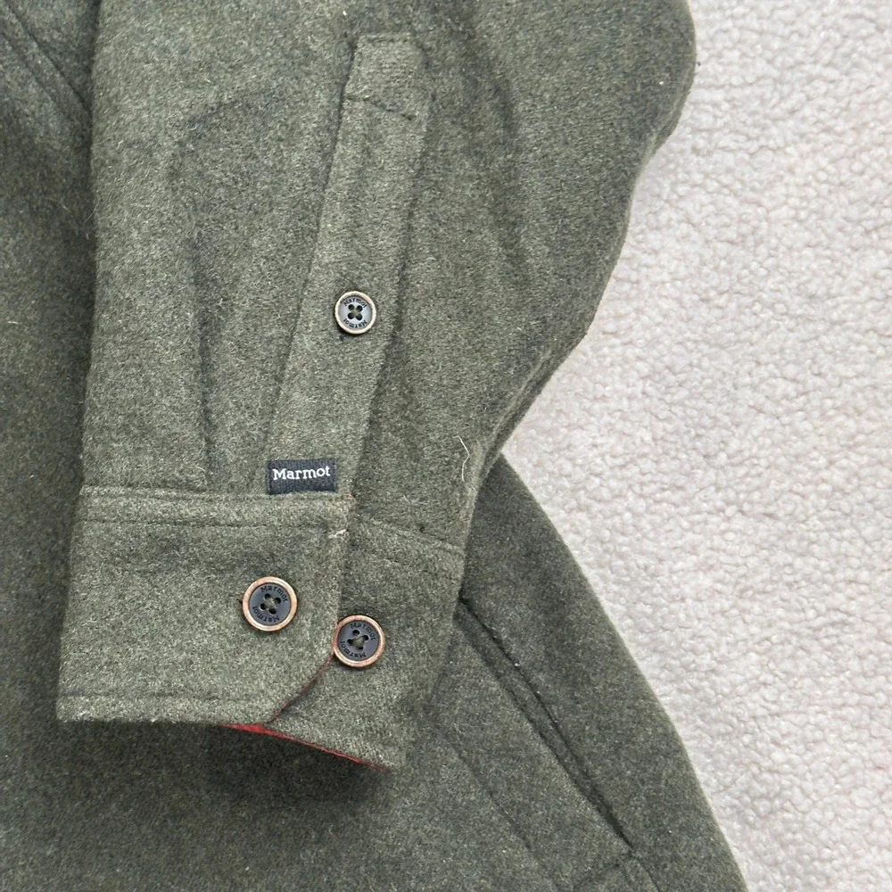 Marmot Wool Blend Shacket Shirt Jacket Mens XXL Olive Green Gorpcore Quilted